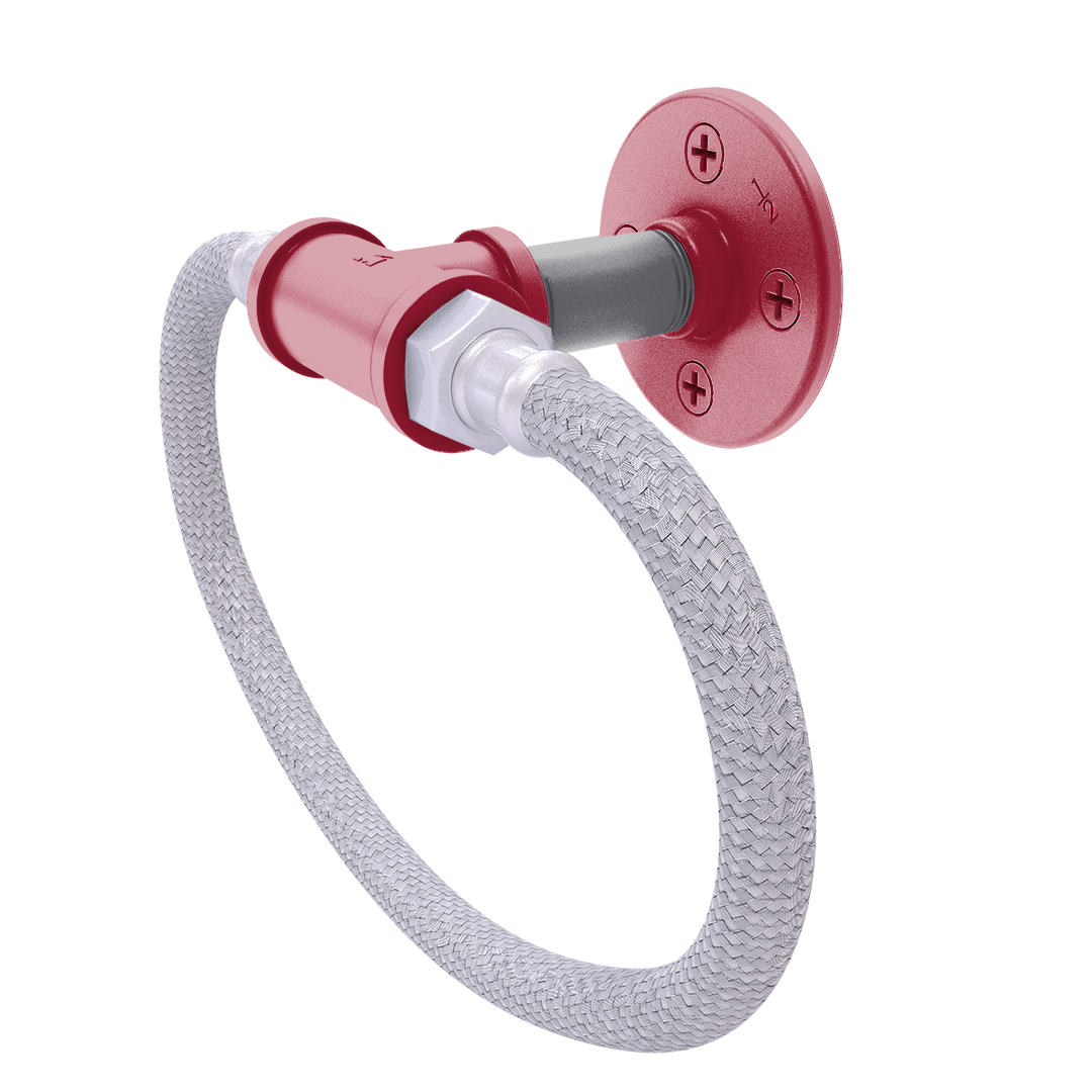 Collegiate Collection Towel Ring with Stainless Steel Braided Ring Pullman Crimson and Gray Edition