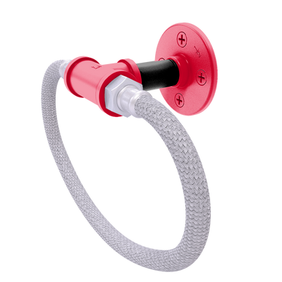 Collegiate Collection Towel Ring with Stainless Steel Braided Ring Cincy Red and Black Edition