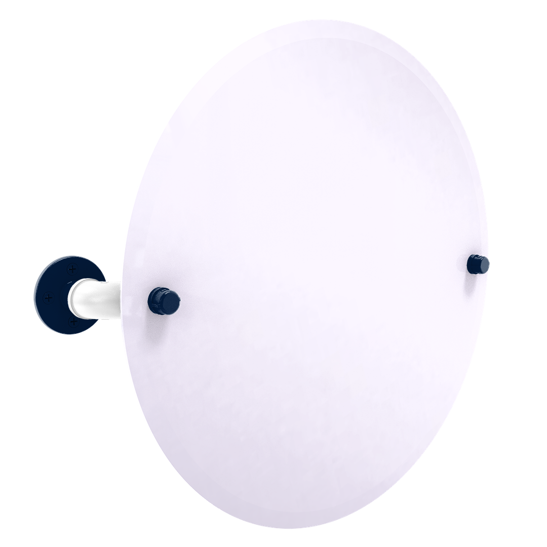 Collegiate Collection Frameless Oval Wall Mounted Tilt Mirror Keystone State Blue and White Edition