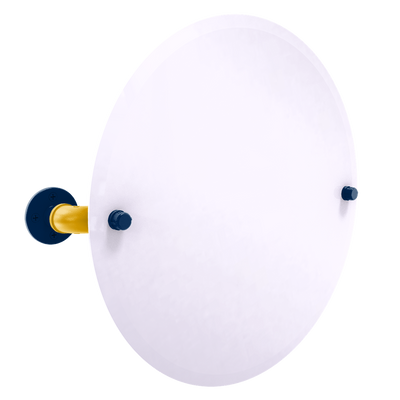 Collegiate Collection Frameless Oval Wall Mounted Tilt Mirror Mountaineer State Blue and Gold Edition