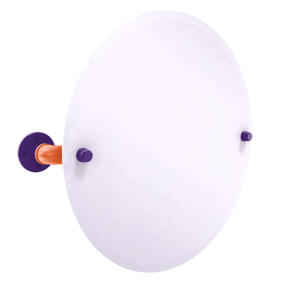Collegiate Collection Frameless Oval Wall Mounted Tilt Mirror Foothills Orange and Purple Edition