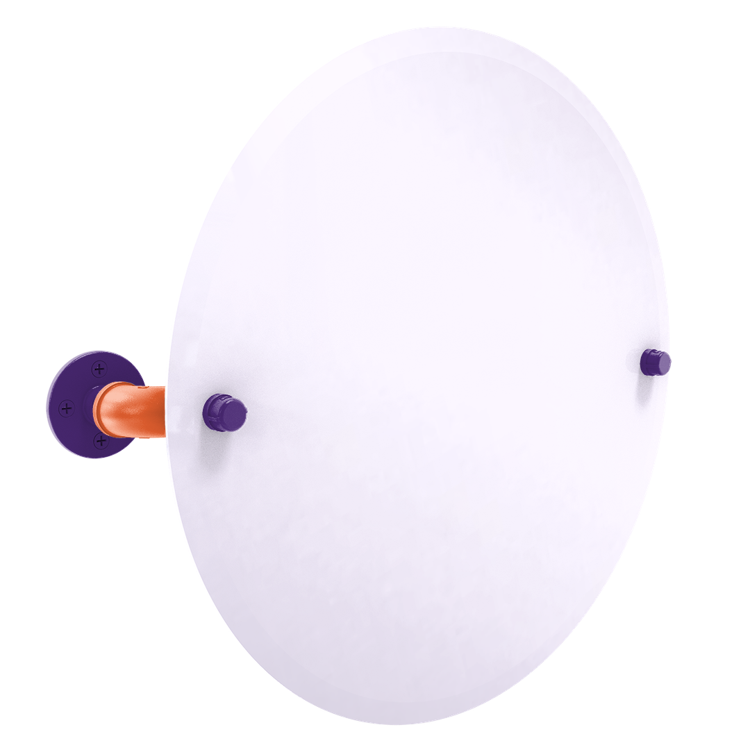 Collegiate Collection Frameless Oval Wall Mounted Tilt Mirror Foothills Orange and Purple Edition