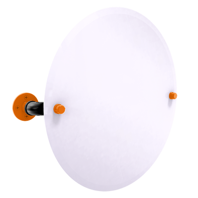 Collegiate Collection Frameless Oval Wall Mounted Tilt Mirror Stillwater Orange and Black Edition