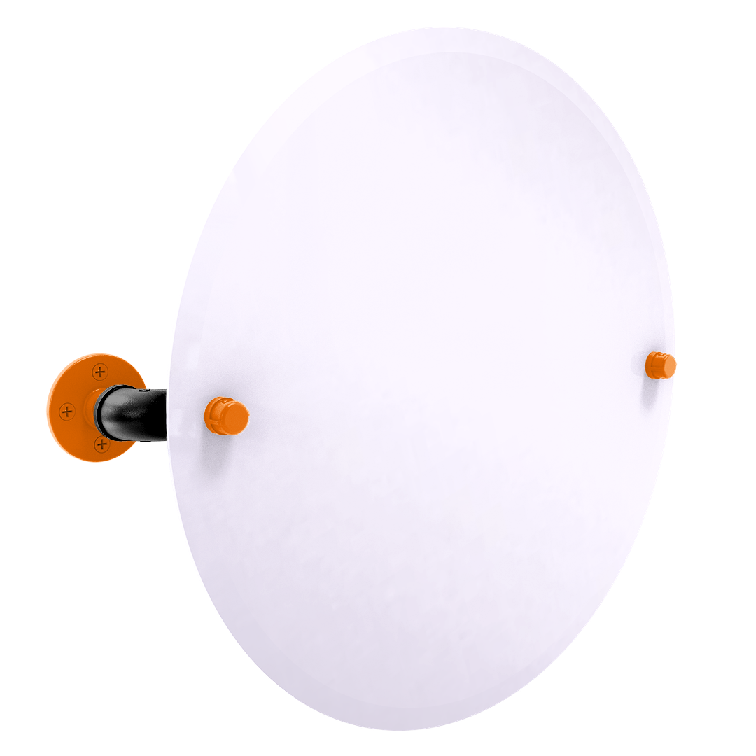 Collegiate Collection Frameless Oval Wall Mounted Tilt Mirror Stillwater Orange and Black Edition