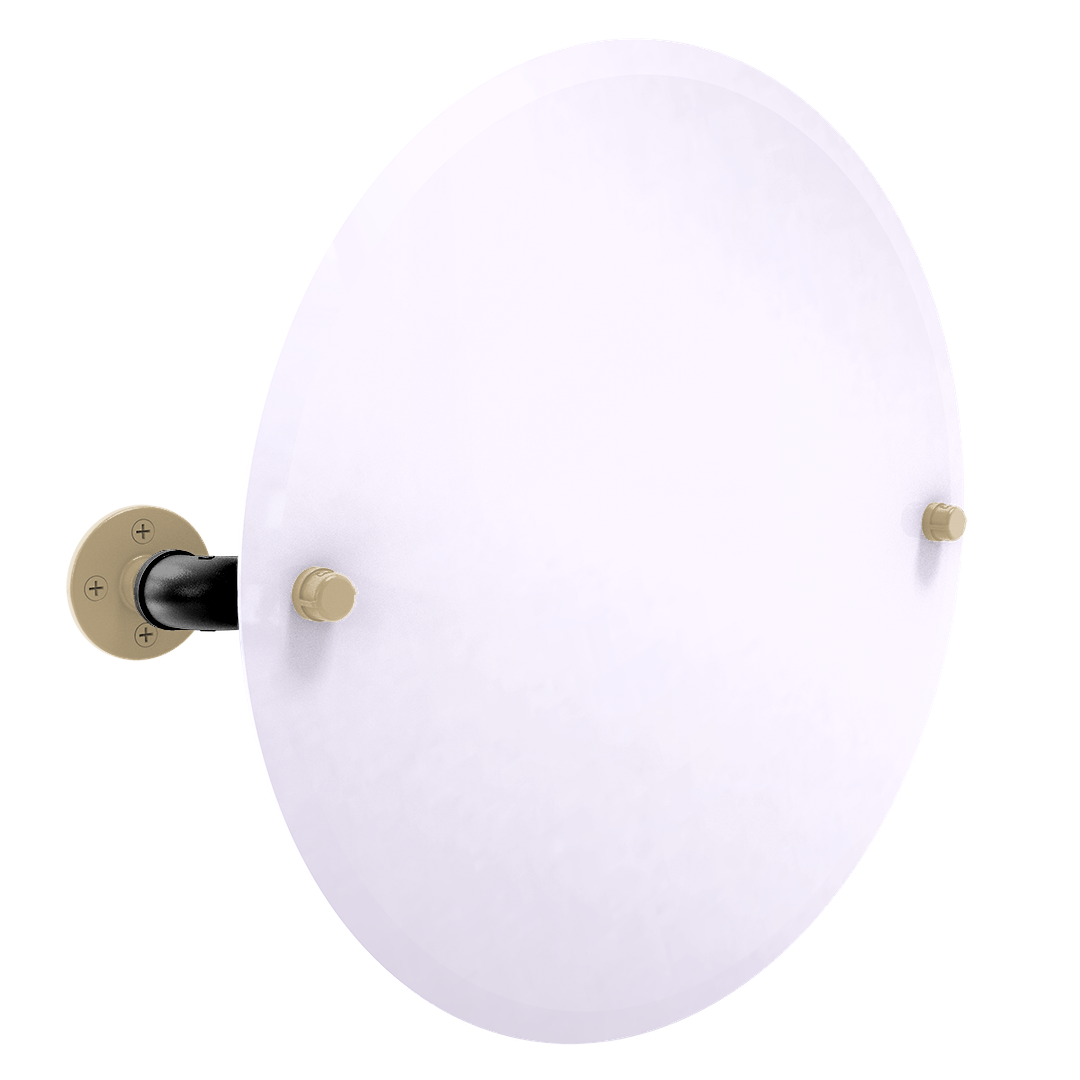 Collegiate Collection Frameless Oval Wall Mounted Tilt Mirror West Lafayette Black and Gold Edition