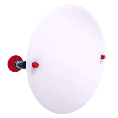 Collegiate Collection Frameless Oval Wall Mounted Tilt Mirror Oxford Red and Navy Edition
