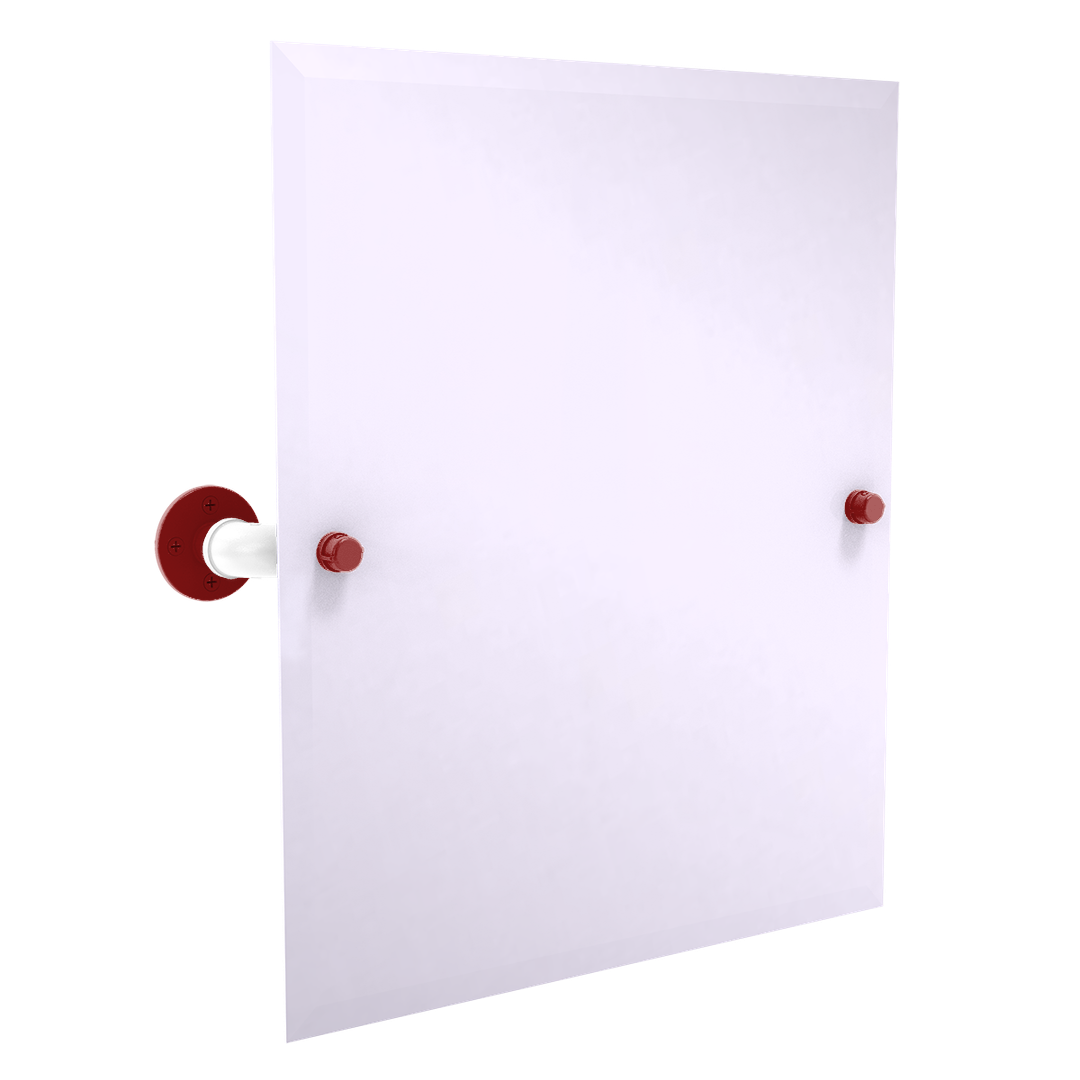 Collegiate Collection Frameless Rectangular Wall Mounted Tilt Mirror Silicon Valley Red and White Edition