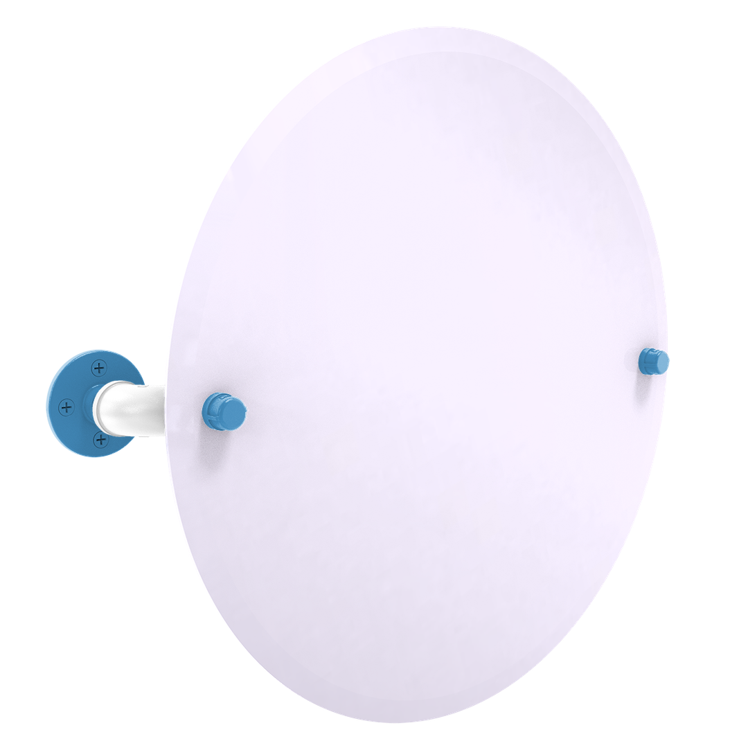 Collegiate Collection Frameless Round Wall Mounted Tilt Mirror Chapel Hill Game Day Edition