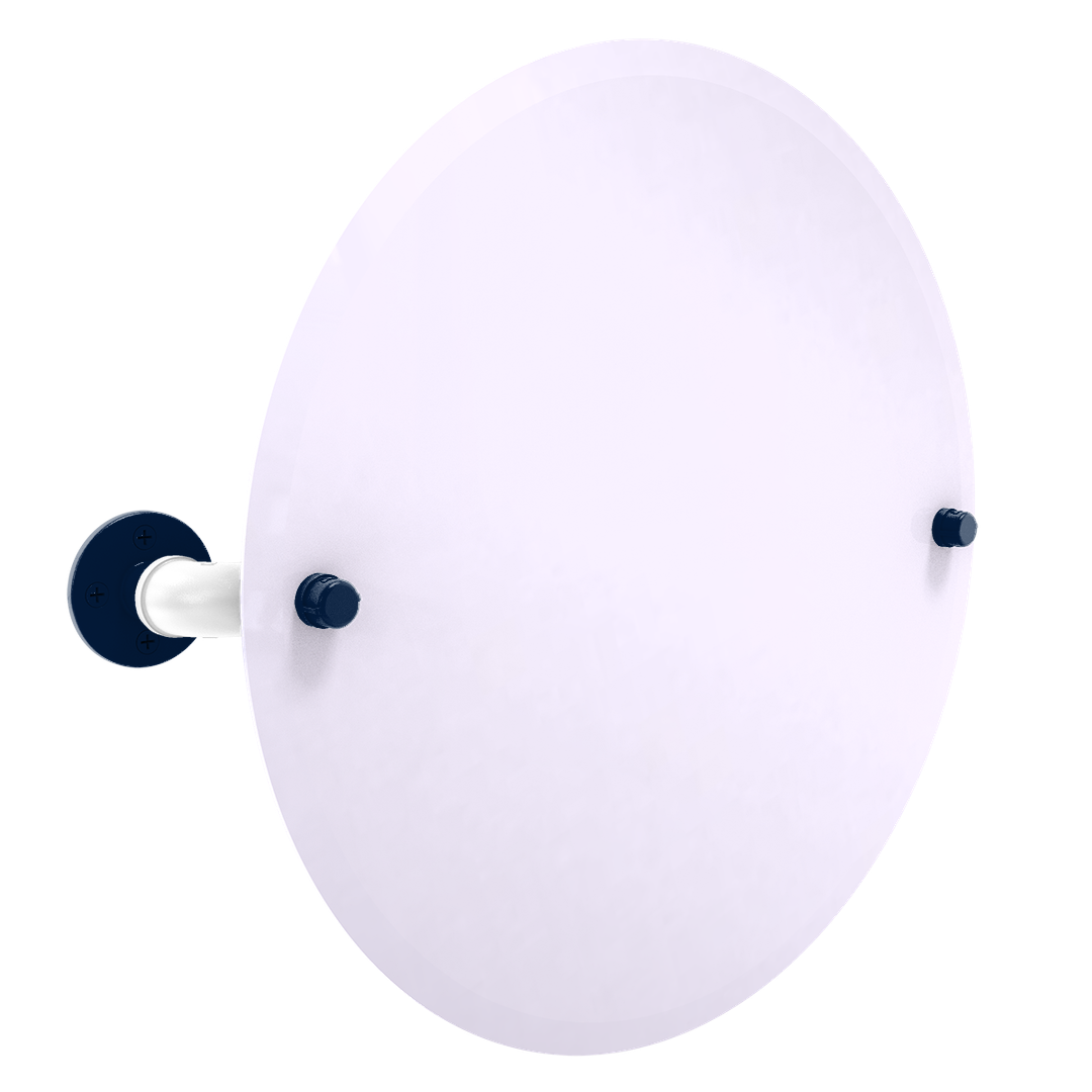 Collegiate Collection Frameless Round Wall Mounted Tilt Mirror Keystone State Blue and White Edition