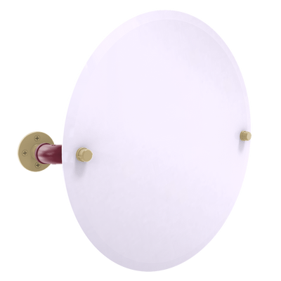 Collegiate Collection Frameless Round Wall Mounted Tilt Mirror Tallahassee Garnet and Gold Edition