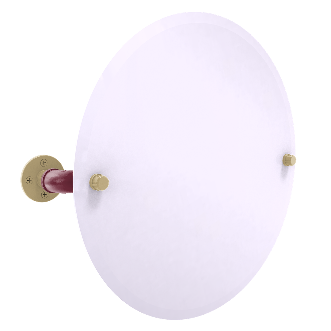 Collegiate Collection Frameless Round Wall Mounted Tilt Mirror Tallahassee Garnet and Gold Edition