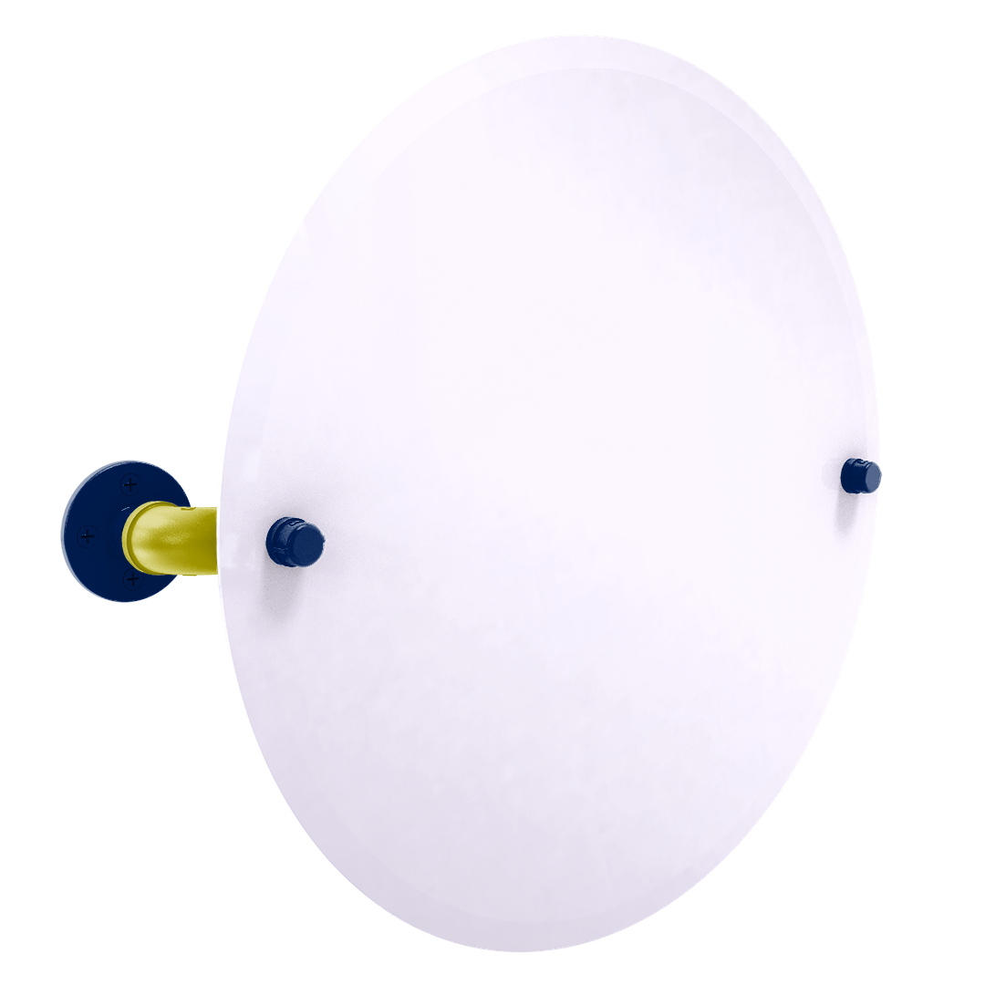 Collegiate Collection Frameless Oval Wall Mounted Tilt Mirror Steel City Game Day Edition