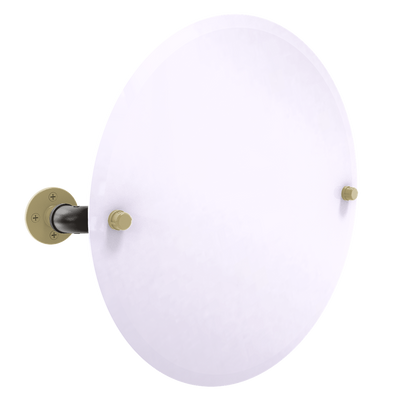 Collegiate Collection Frameless Oval Wall Mounted Tilt Mirror Boulder Black and Gold Edition