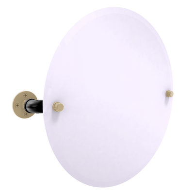 Collegiate Collection Frameless Round Wall Mounted Tilt Mirror West Lafayette Black and Gold Edition