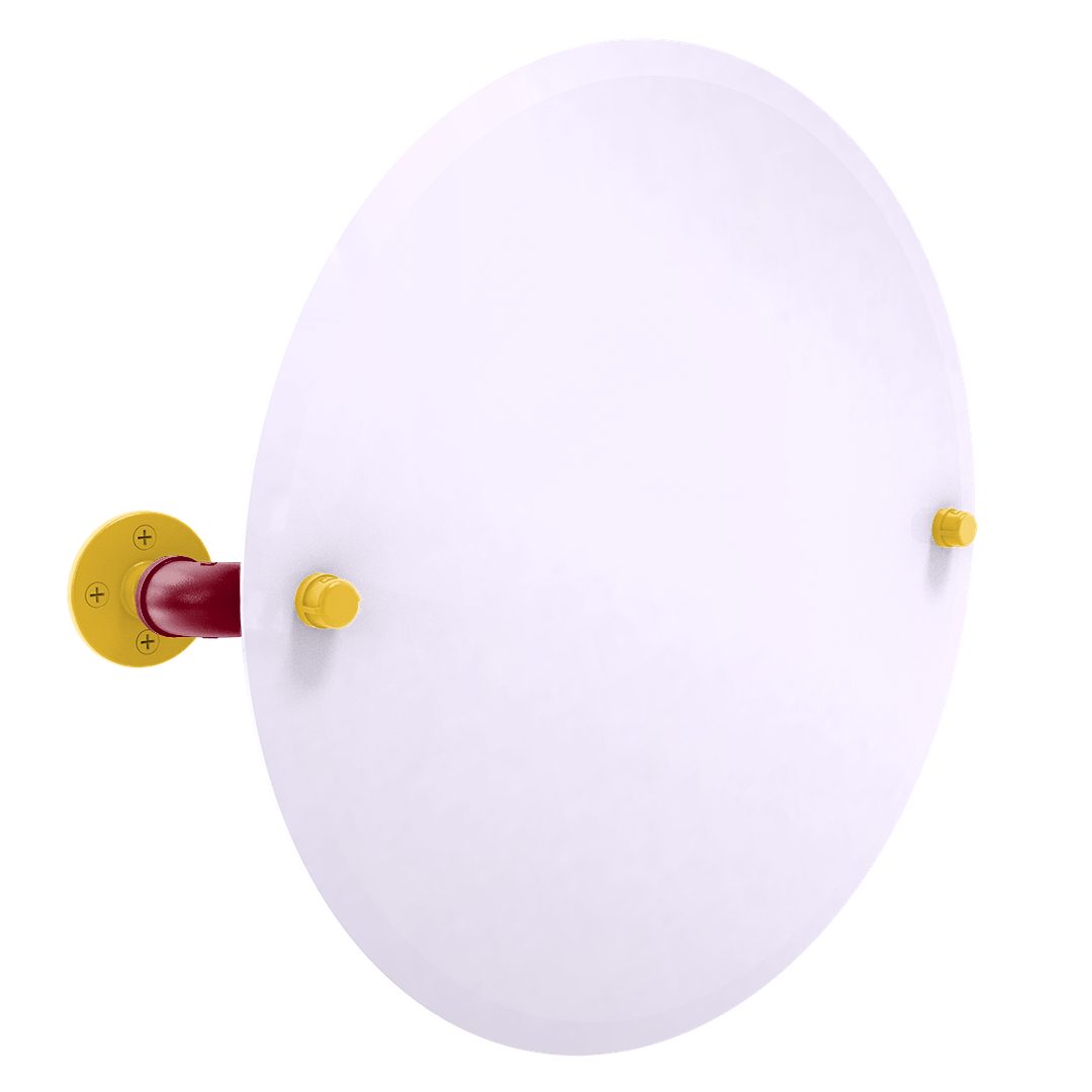 Collegiate Collection Frameless Round Wall Mounted Tilt Mirror Twin Cities Maroon and Gold Edition