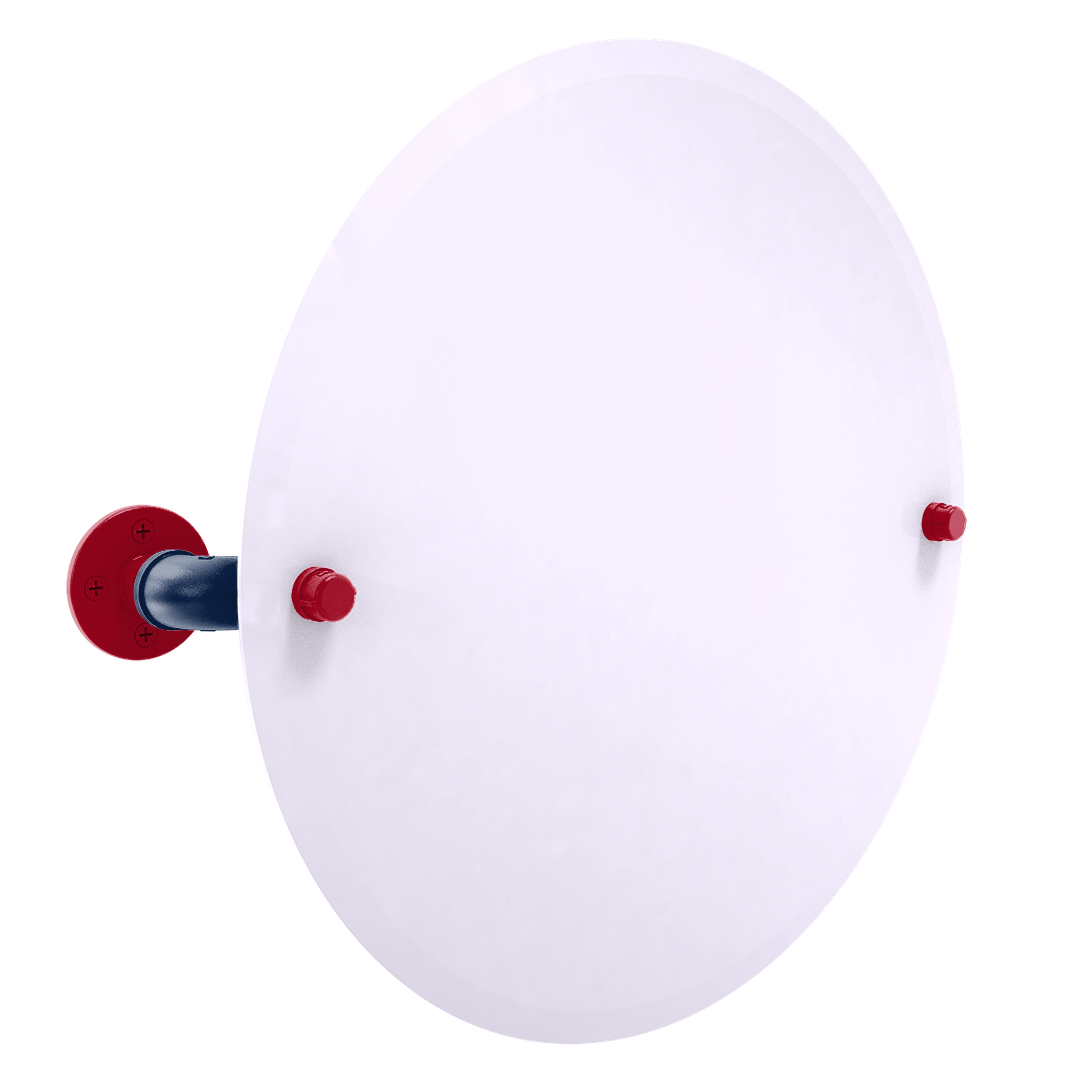 Collegiate Collection Frameless Round Wall Mounted Tilt Mirror Tucson Red and Blue Edition