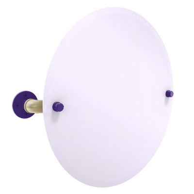 Collegiate Collection Frameless Round Wall Mounted Tilt Mirror Seattle Purple and Gold Edition