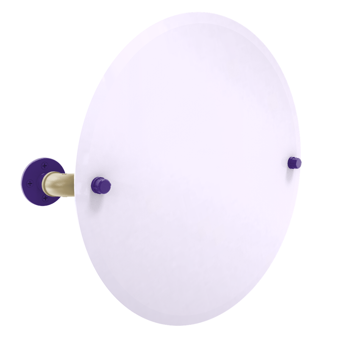 Collegiate Collection Frameless Round Wall Mounted Tilt Mirror Seattle Purple and Gold Edition