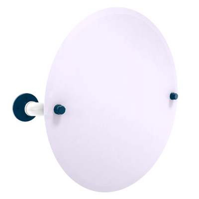 Collegiate Collection Frameless Round Wall Mounted Tilt Mirror Hartford Blue and White Edition