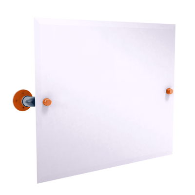 Collegiate Collection Landscape Rectangular Wall Mounted Tilt Mirror Plainsmen Blue and Orange Edition