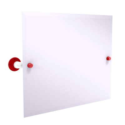 Collegiate Collection Landscape Rectangular Wall Mounted Tilt Mirror Badger State Red and White Edition