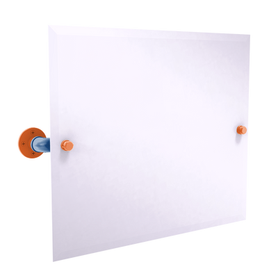 Collegiate Collection Landscape Rectangular Wall Mounted Tilt Mirror Treasure Valley Blue and Orange Edition