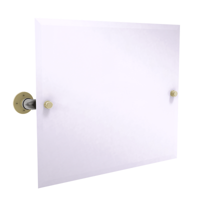 Collegiate Collection Landscape Rectangular Wall Mounted Tilt Mirror Boulder Black and Gold Edition