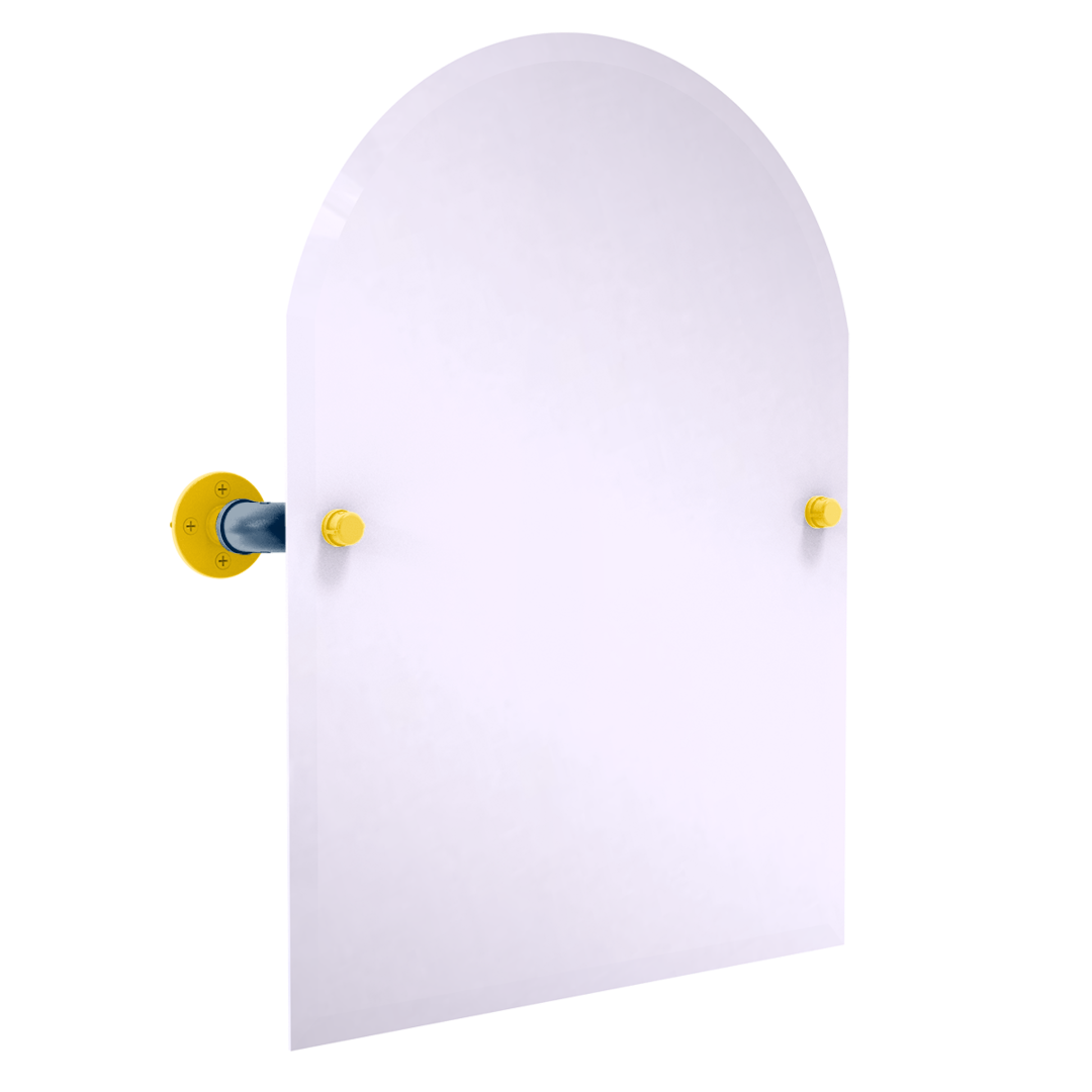 Collegiate Collection Frameless Arched Top Wall Mounted Tilt Mirror Great Lakes Maize and Blue Edition