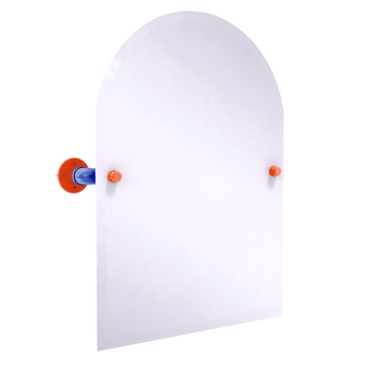 Collegiate Collection Frameless Arched Top Wall Mounted Tilt Mirror Swamp Blue and Orange Edition