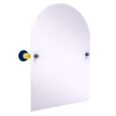 Collegiate Collection Frameless Arched Top Wall Mounted Tilt Mirror Mountaineer State Blue and Gold Edition