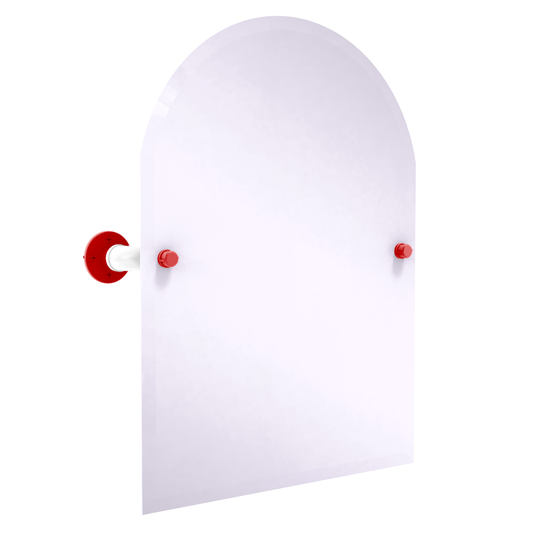 Collegiate Collection Frameless Arched Top Wall Mounted Tilt Mirror Cornhusker Red and White Edition