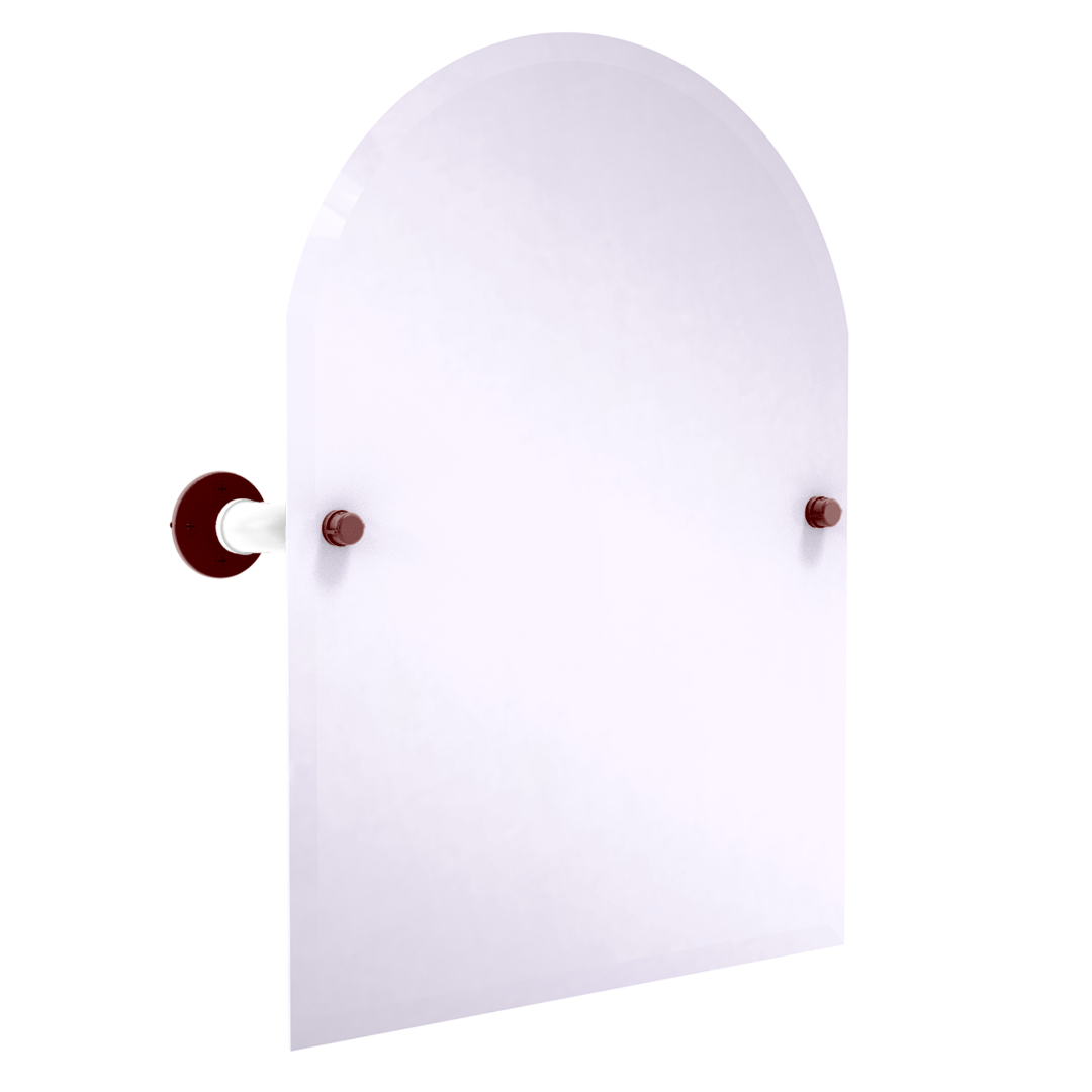 Collegiate Collection Frameless Arched Top Wall Mounted Tilt Mirror College Station Maroon and White Edition