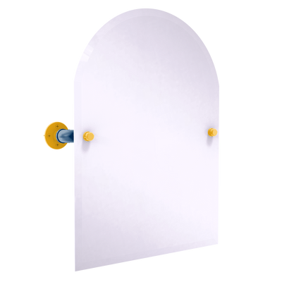 Collegiate Collection Frameless Arched Top Wall Mounted Tilt Mirror Bay Area Blue and Gold Edition