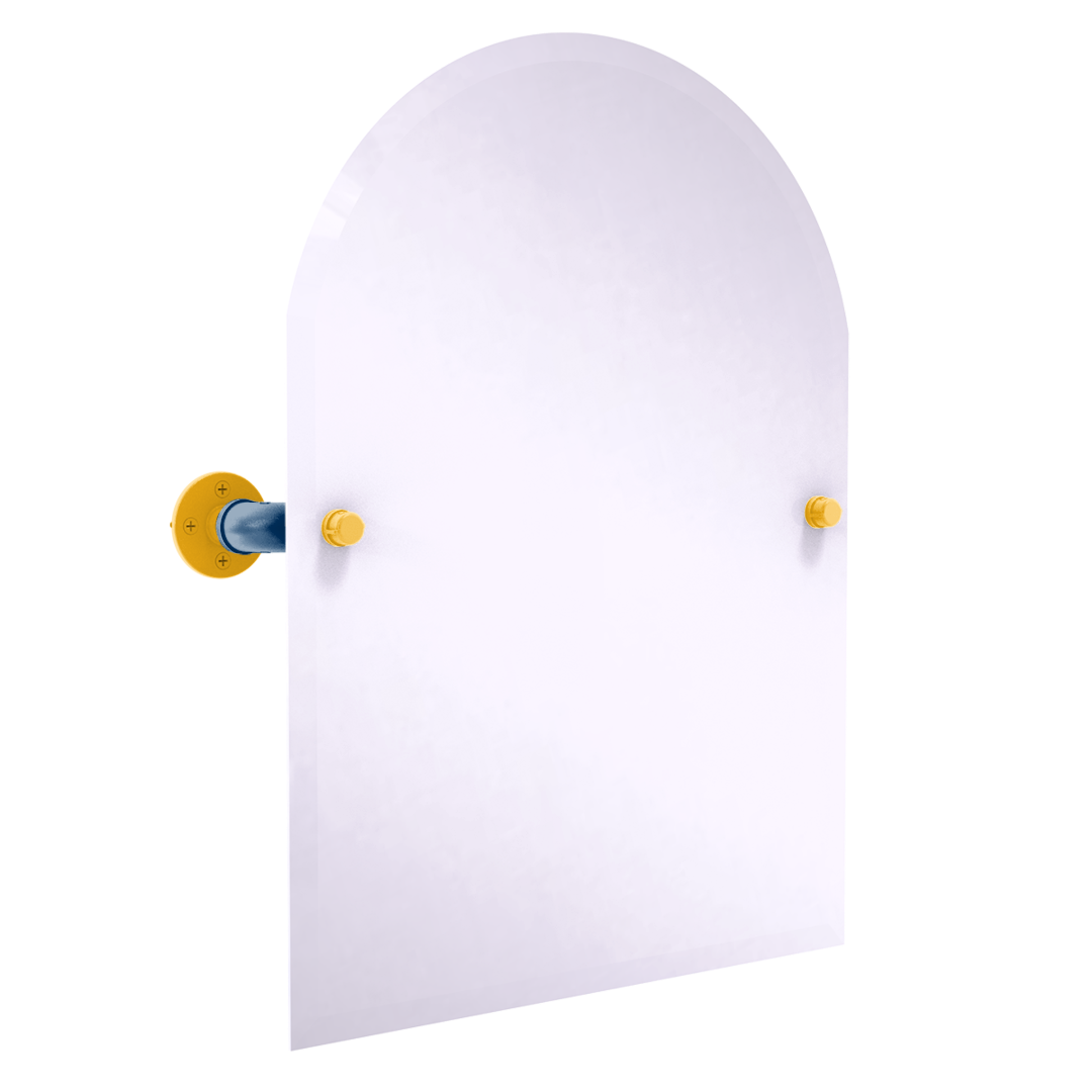 Collegiate Collection Frameless Arched Top Wall Mounted Tilt Mirror Bay Area Blue and Gold Edition