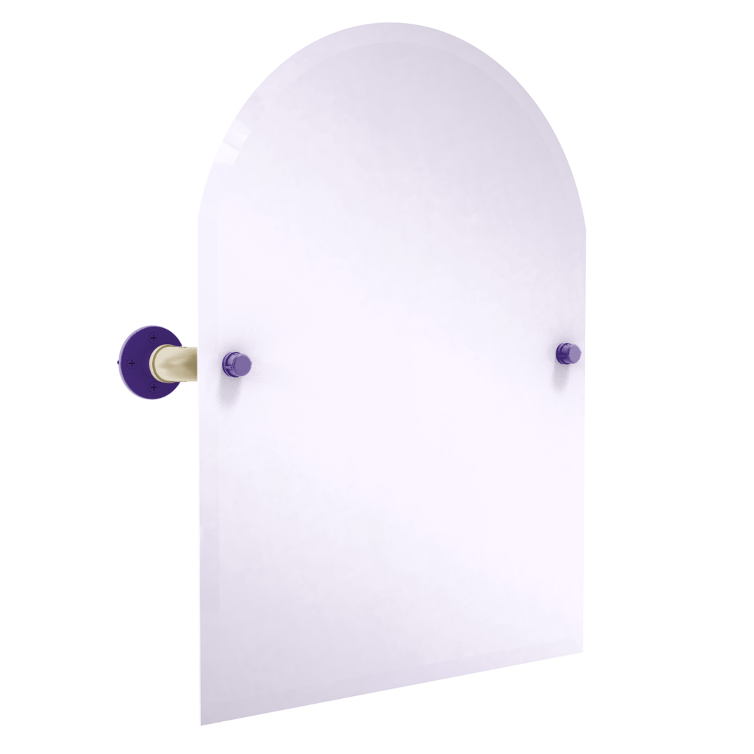 Collegiate Collection Frameless Arched Top Wall Mounted Tilt Mirror Seattle Purple and Gold Edition
