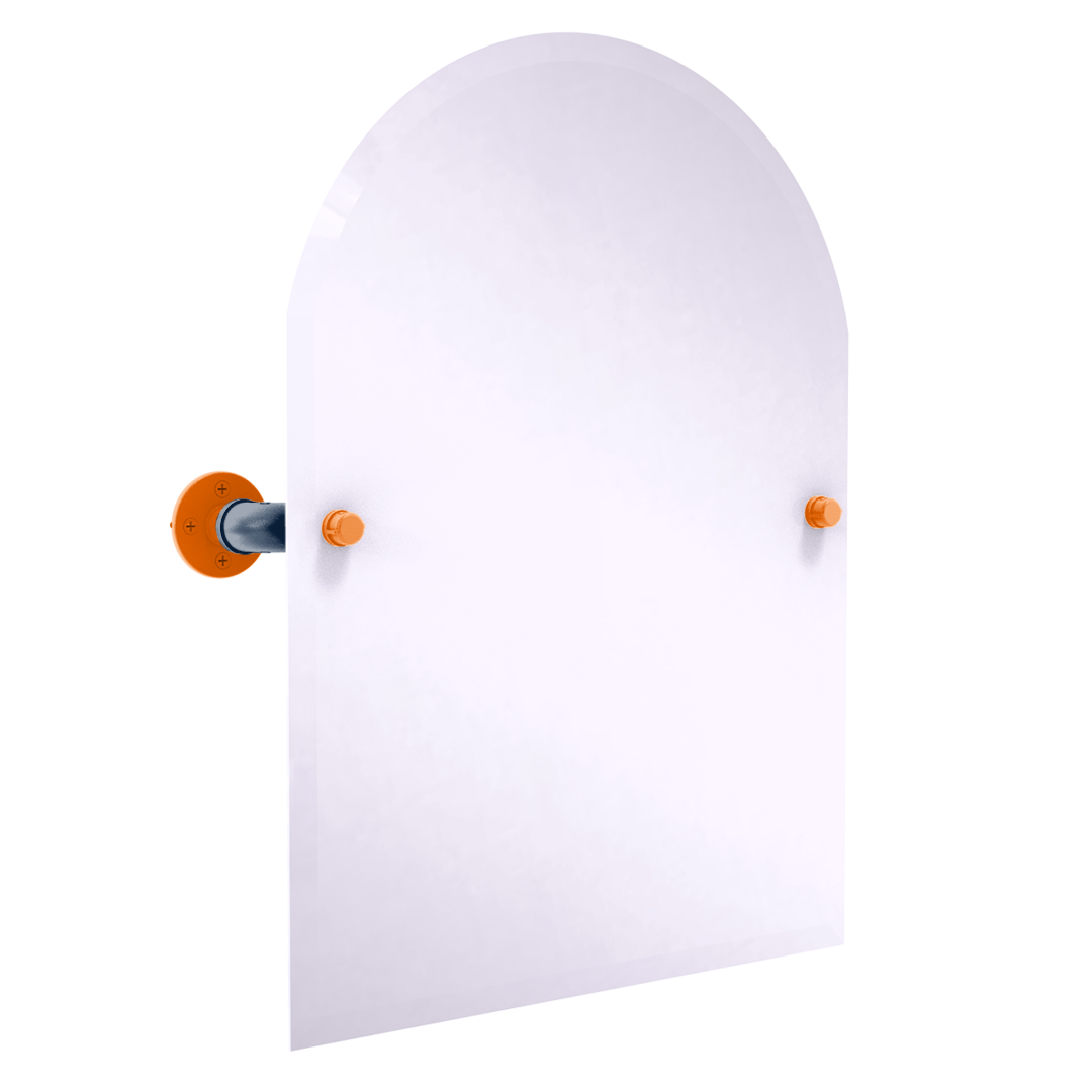 Collegiate Collection Frameless Arched Top Wall Mounted Tilt Mirror Upstate New York Orange and Navy Edition