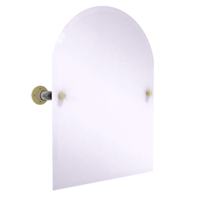 Collegiate Collection Frameless Arched Top Wall Mounted Tilt Mirror Boulder Black and Gold Edition