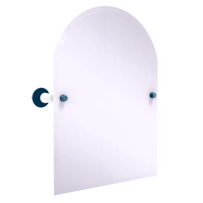 Collegiate Collection Frameless Arched Top Wall Mounted Tilt Mirror Hartford Blue and White Edition