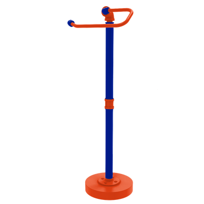 Collegiate Collection Freestanding Euro Style Toilet Tissue Stand Swamp Blue and Orange Edition