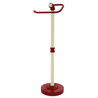 Collegiate Collection Freestanding Euro Style Toilet Tissue Stand Norman Crimson and Cream Edition
