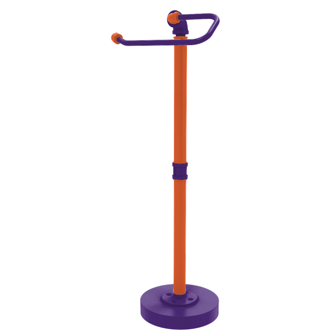 Collegiate Collection Freestanding Euro Style Toilet Tissue Stand Foothills Orange and Purple Edition