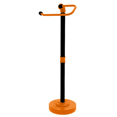 Collegiate Collection Freestanding Euro Style Toilet Tissue Stand Stillwater Orange and Black Edition
