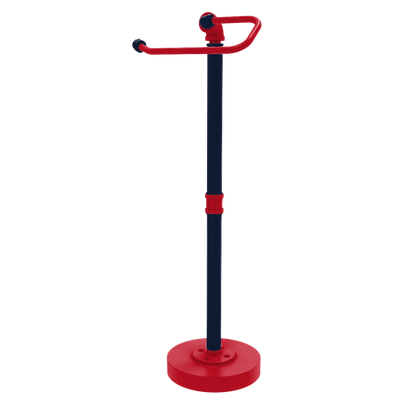 Collegiate Collection Freestanding Euro Style Toilet Tissue Stand Oxford Red and Navy Edition