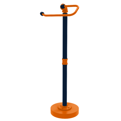 Collegiate Collection Freestanding Euro Style Toilet Tissue Stand Upstate New York Orange and Navy Edition