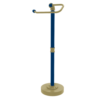 Collegiate Collection Freestanding Euro Style Toilet Tissue Stand Atlanta Gold and White Edition