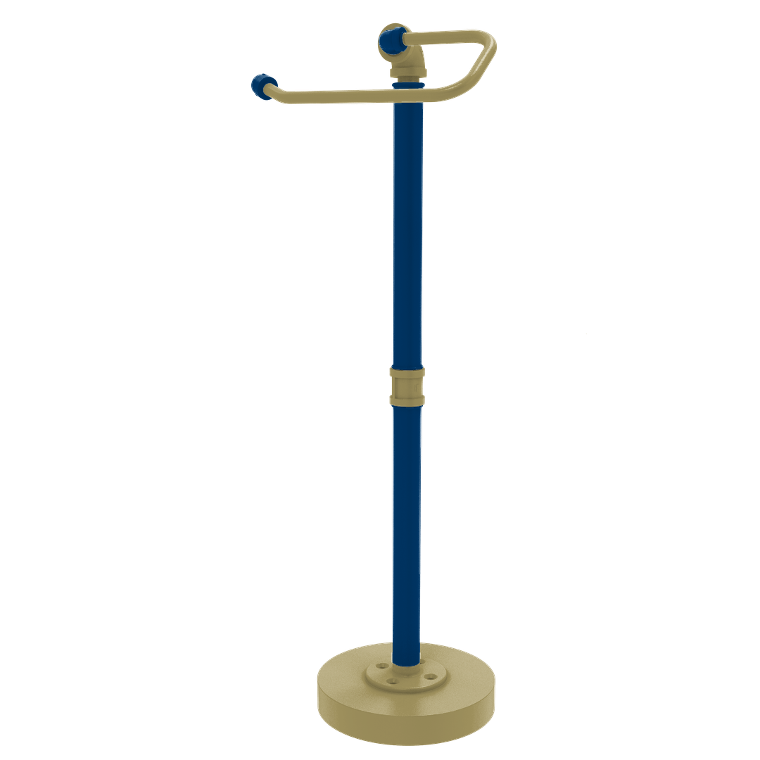 Collegiate Collection Freestanding Euro Style Toilet Tissue Stand Atlanta Gold and White Edition