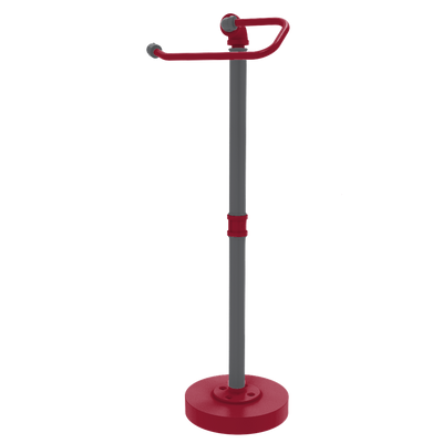 Collegiate Collection Freestanding Euro Style Toilet Tissue Stand Pullman Crimson and Gray Edition