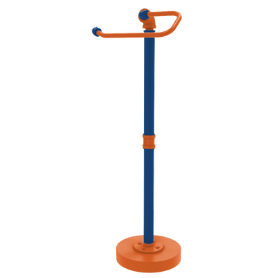 Collegiate Collection Freestanding Euro Style Toilet Tissue Stand Treasure Valley Blue and Orange Edition