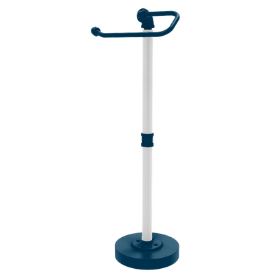 Collegiate Collection Freestanding Euro Style Toilet Tissue Stand Hartford Blue and White Edition