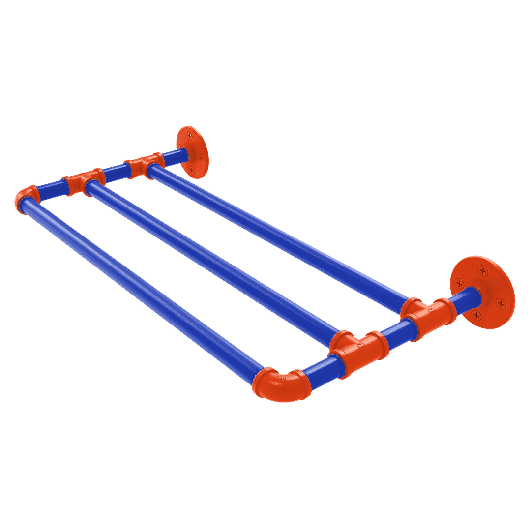 Collegiate Collection Wall Mounted Towel Shelf Swamp Blue and Orange Edition